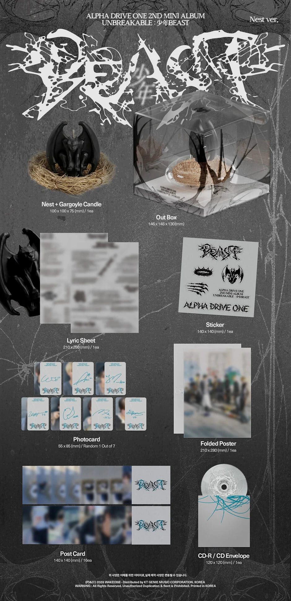 ALPHA DRIVE ONE - 2nd Mini Album [UNBREAKABLE : 少年BEAST] Nest Ver. (Limited Edition)