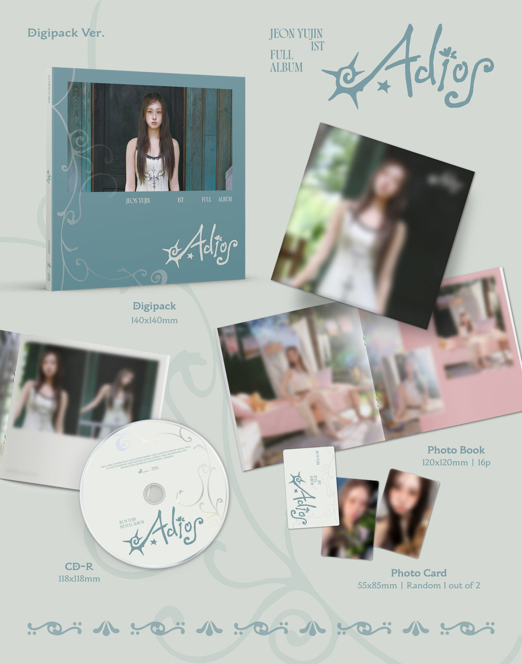 JEON YU JIN JEON YUJIN - 1st Album [Adios] Digipack Ver. - kuva 2