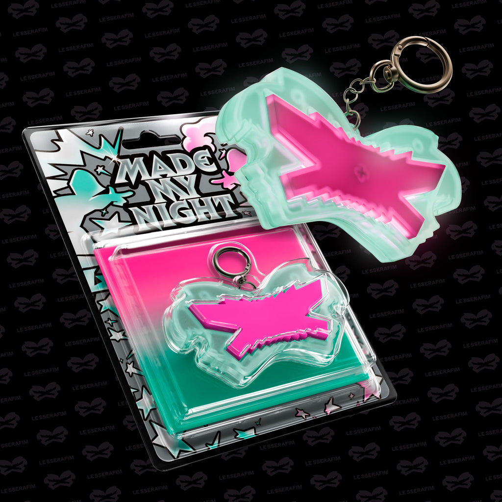 LE SSERAFIM LE SSERAFIM - 2nd Single Album [Made My Night] Glow Clicker Keychain (Pink Ver.) - kuva 1