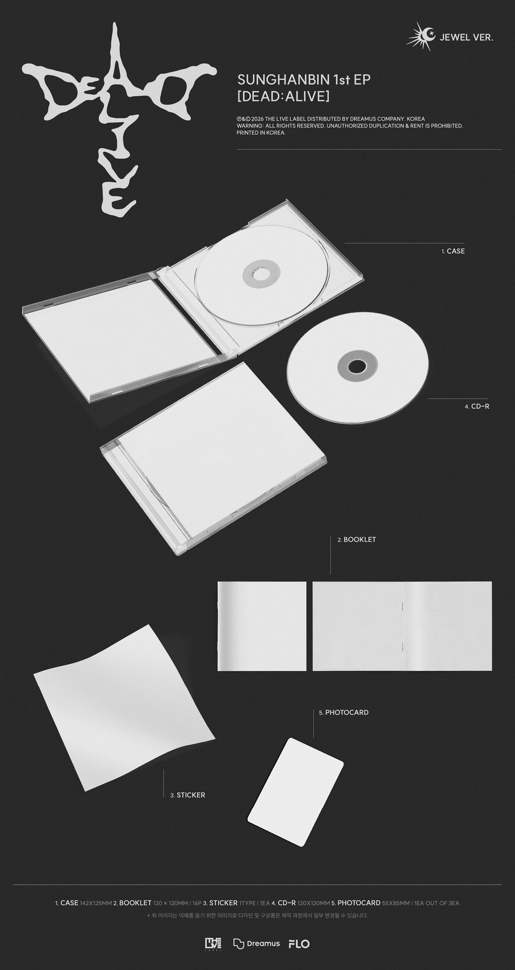 SUNGHANBIN (ZEROBASEONE) SUNGHANBIN - 1st EP [DEAD:ALIVE] Jewel_ALIVE Ver. - kuva 2
