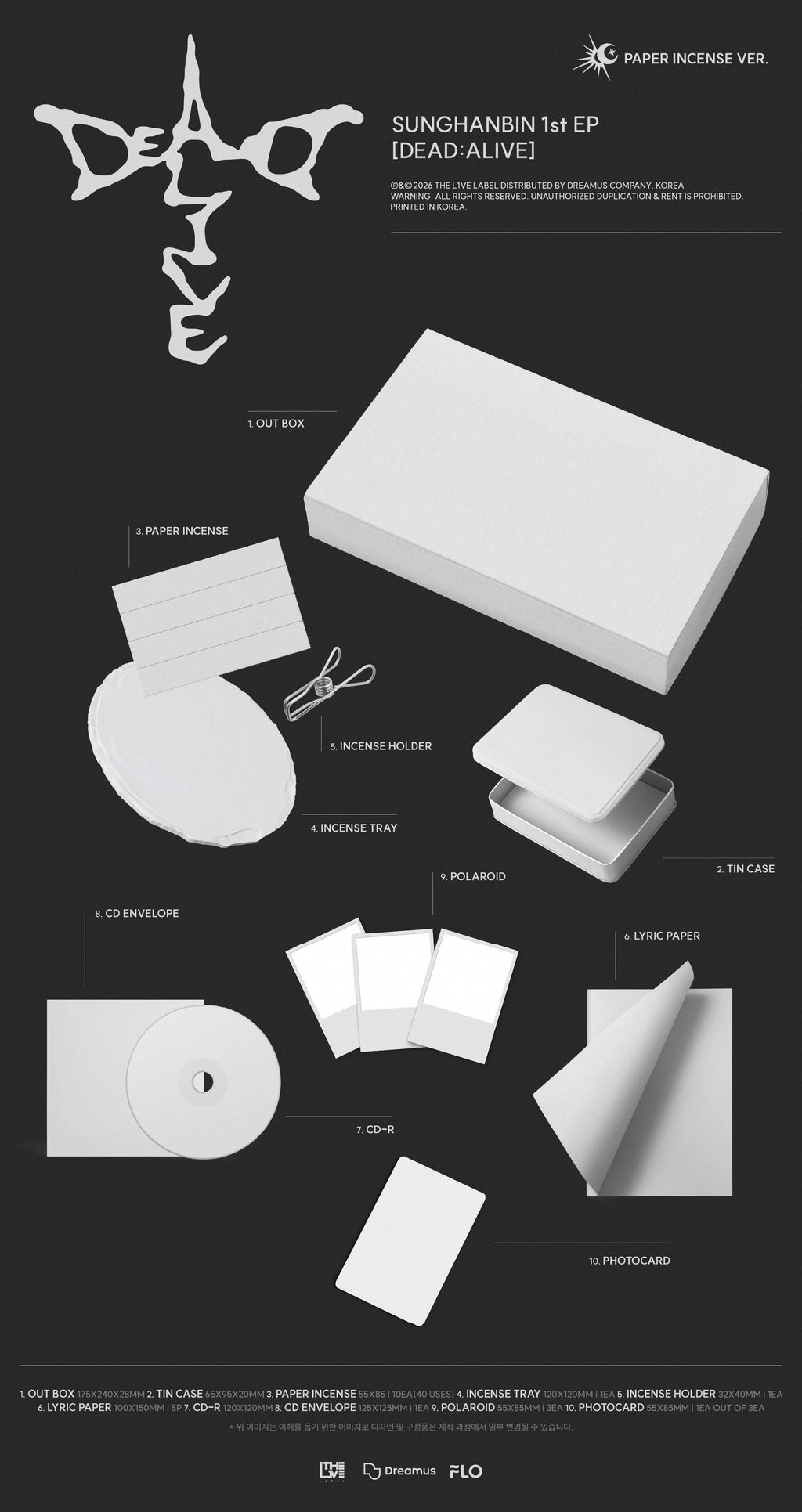 SUNGHANBIN (ZEROBASEONE) SUNGHANBIN - 1st EP [DEAD:ALIVE] Paper Incense Ver. - kuva 2