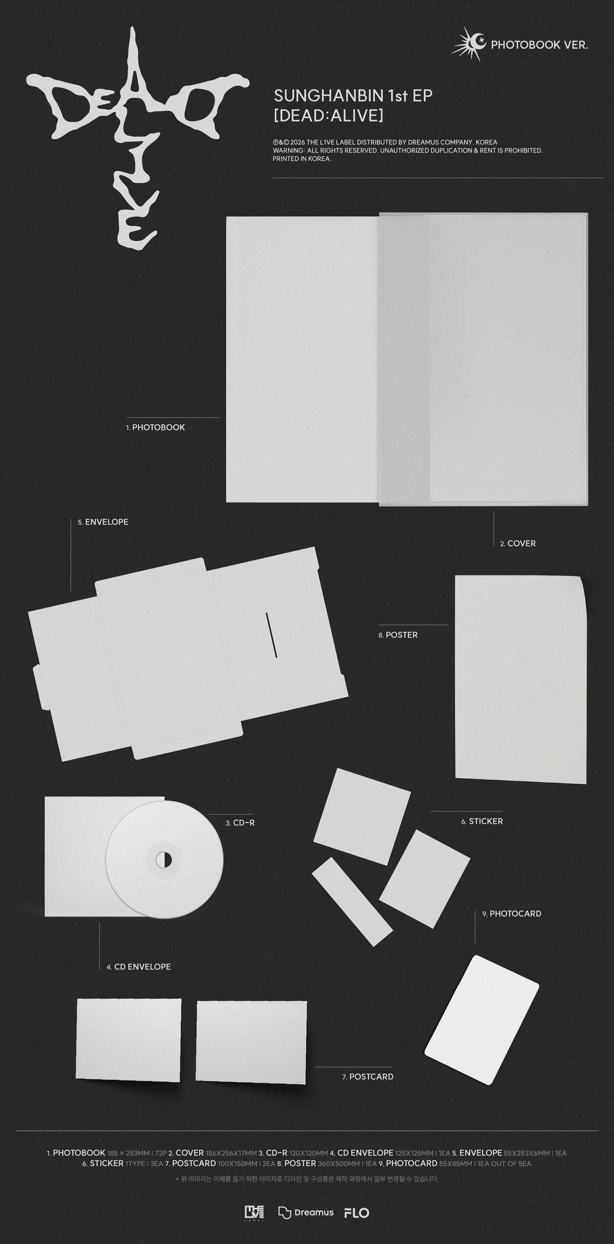 SUNGHANBIN (ZEROBASEONE) SUNGHANBIN - 1st EP [DEAD:ALIVE] Photobook_Luminous Ver. - kuva 2