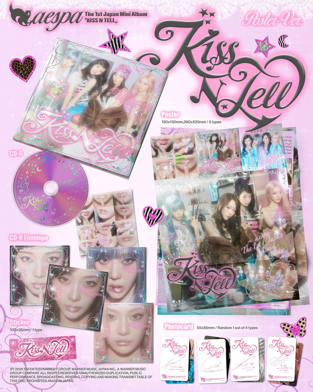 aespa - 1st Japan Mini Album [KISS N TELL] Poster Ver.
