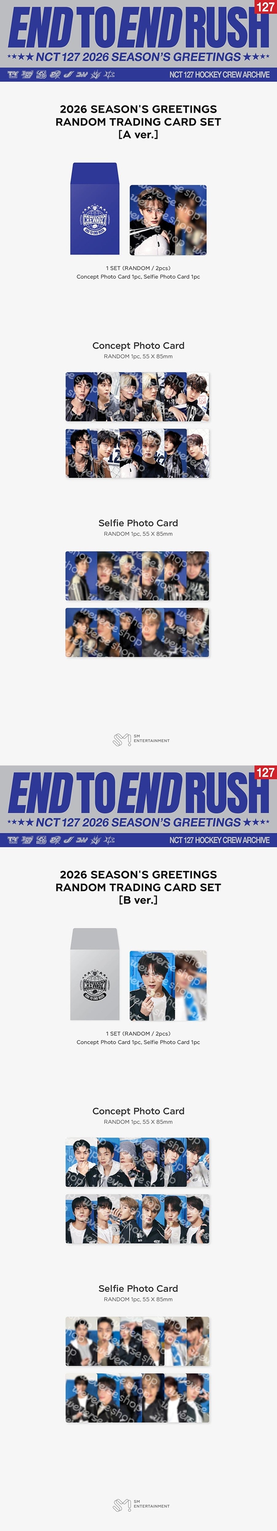 (NCT 127 Ver.) 2026 SM ARTIST SEASON'S GREETINGS OFFICIAL MD satunnainen keräilykortti (ennakkotilaus)
