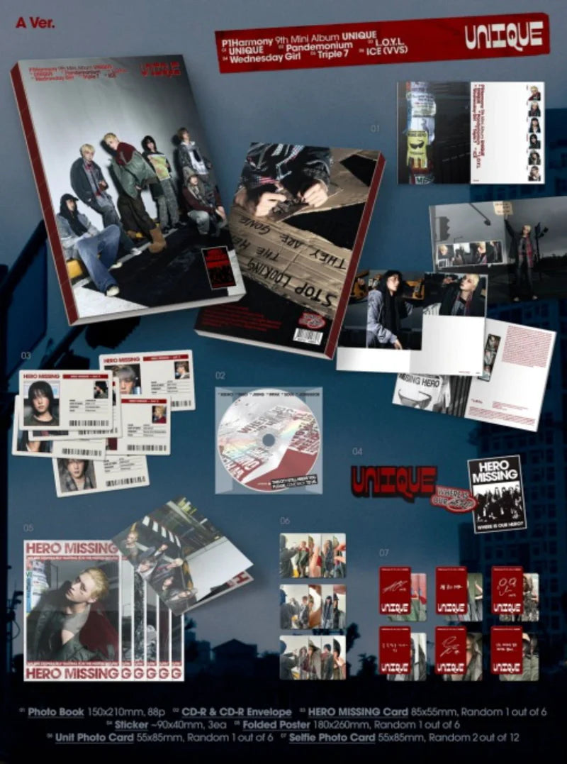 P1Harmony 9th Mini Album [UNIQUE] (Photobook Ver.) (A Ver. / B Ver. / C Ver.)